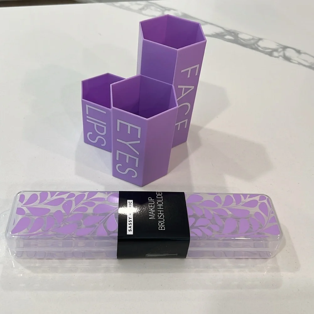💜💄Purple Makeup Brush Holder Set
